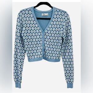Large Hollister soft blue and white cardigan. Gently used.